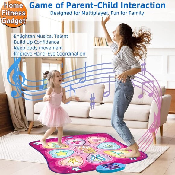 Dance Mat - Rhythm Step Play Mat - Dance Game Toy Pad with LED Lights, Gift for - Picture 3 of 8